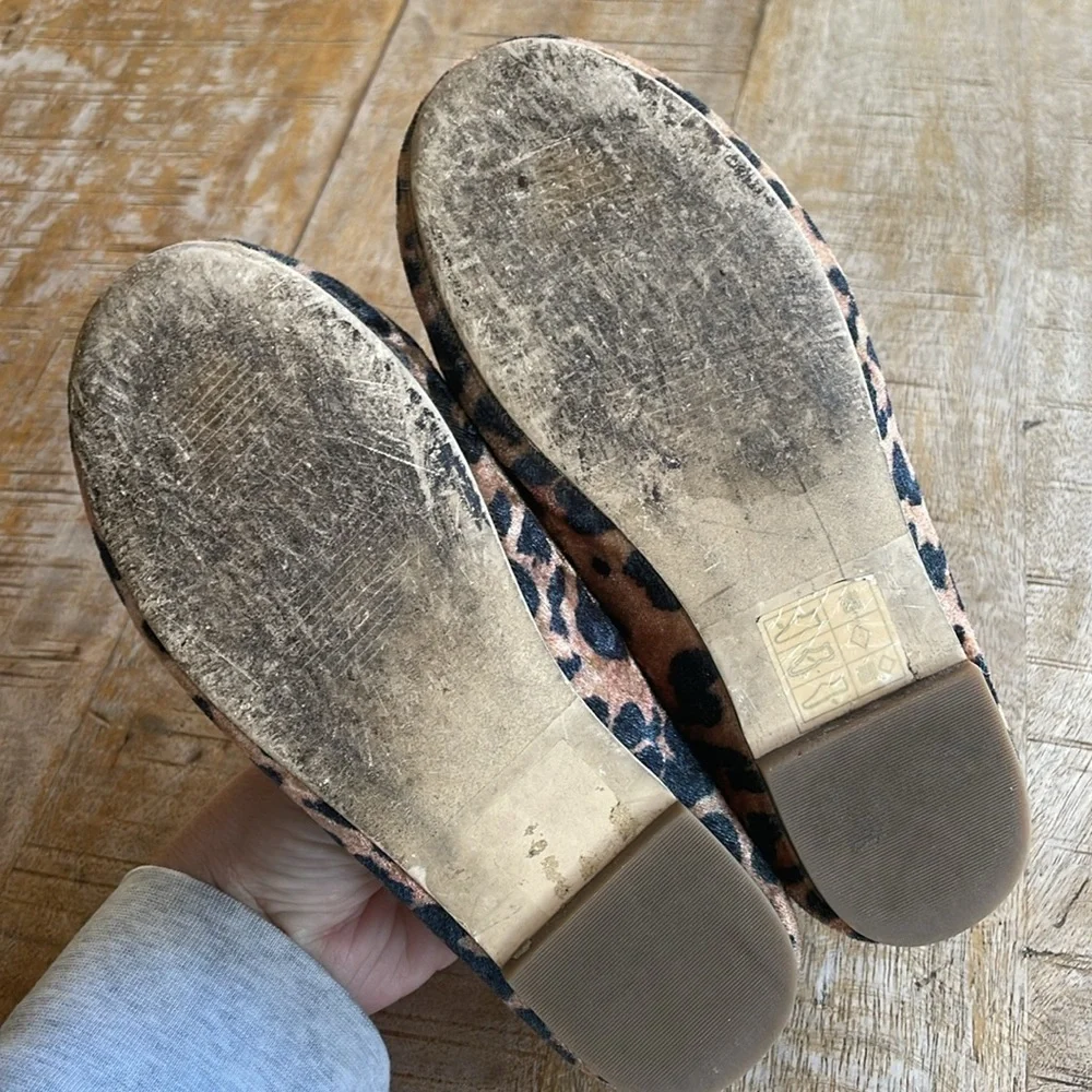 Crewcuts Girls Leopard Moccasins in Tan and Black with Bow